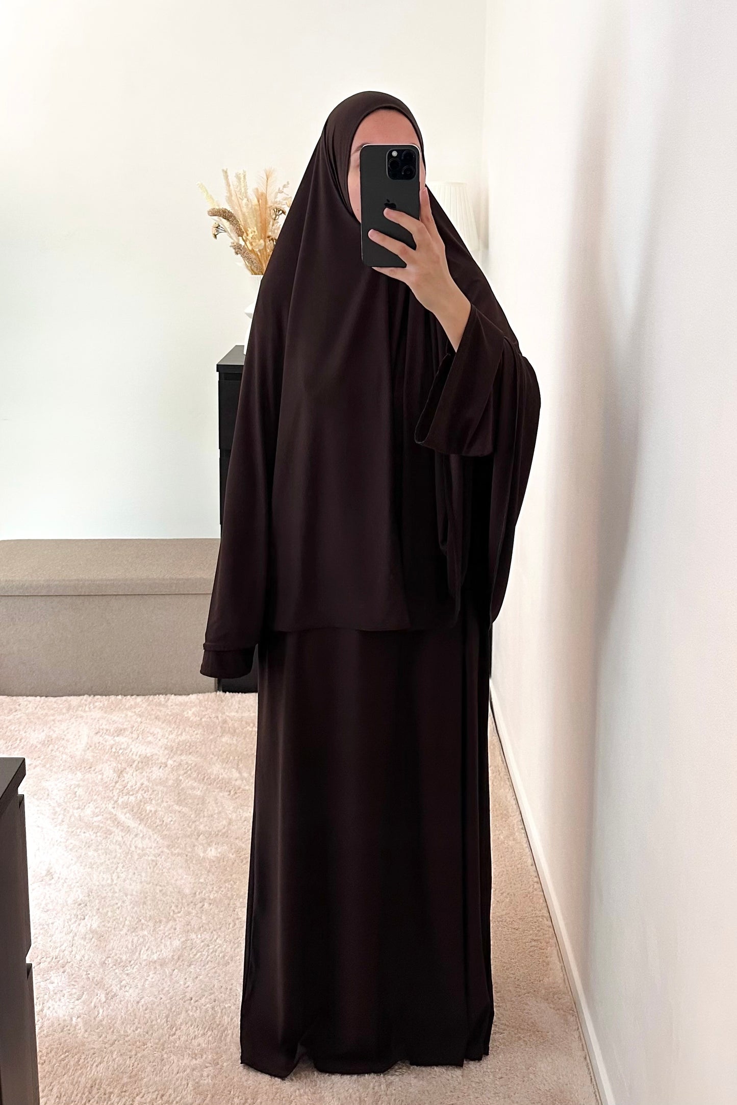 Set Jersey Premium - Abaya et khimar - Chocolat