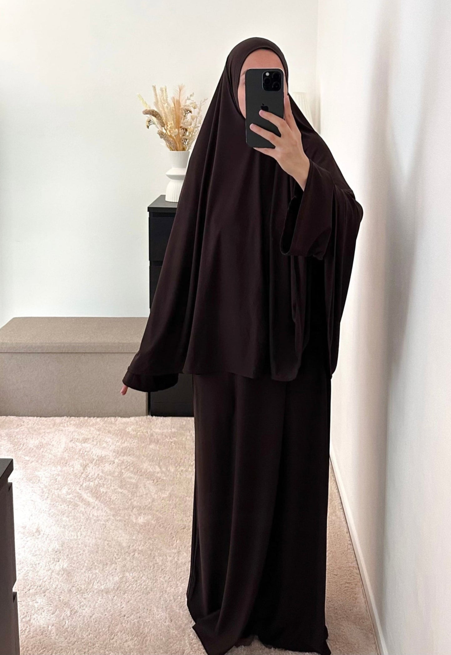 Set Jersey Premium - Abaya et khimar - Chocolat