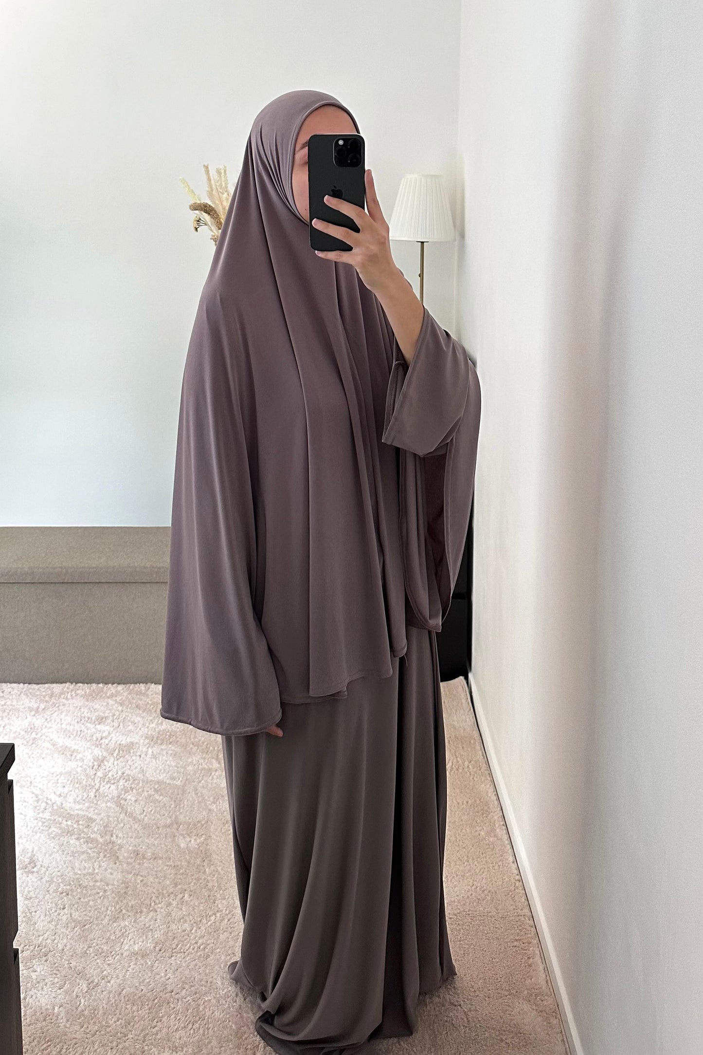 Set Jersey Premium - Abaya et khimar - Taupe
