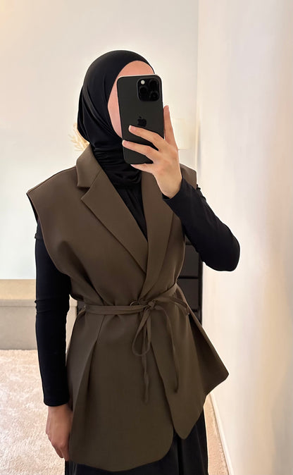 Blazer sans manches - Marron