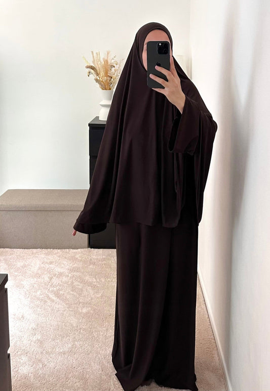 Set Jersey Premium - Abaya et khimar - Chocolat