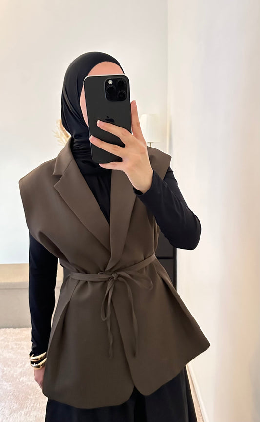 Blazer sans manches - Marron