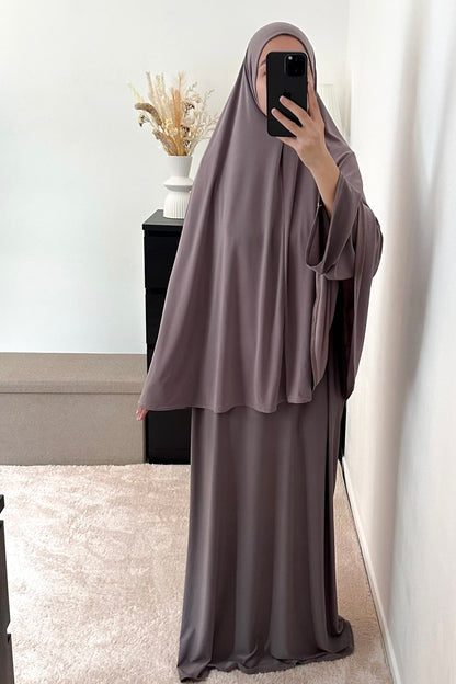 Set Jersey Premium - Abaya et khimar - Taupe