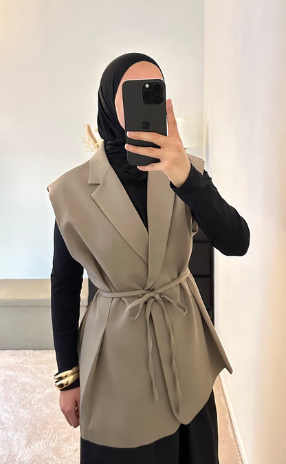 Blazer sans manches - Taupe
