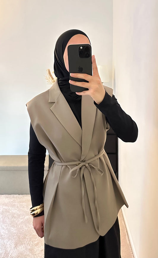 Blazer sans manches - Taupe
